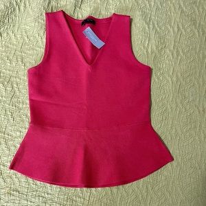 Ann Taylor Petite Vneck Sleeveless Peplum Top